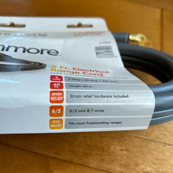 Kenmore # 22 49695 Electrical Range Cord : 5 Foot 3 Wire 50 Amp 250 Volts - Picture 5 of 6
